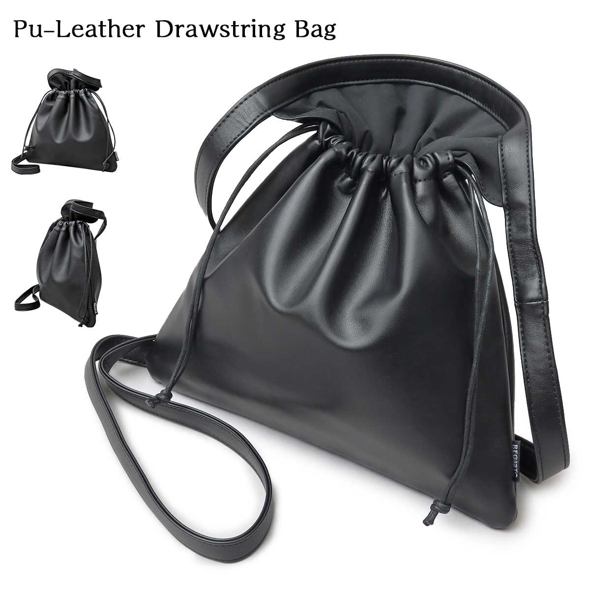 REGiSTA WX^ PU LEATHER DRAWSTRING BAG PUU[ h[XgOobO 2WAY ВobO V_[obO ubN 618 摜1