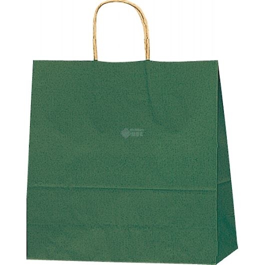 紙袋 カラーバッグ ペーパーバッグ 無地 （S） 緑 32×11.5×31cm #3251205 画像1