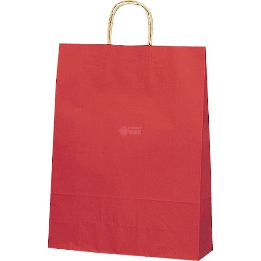 紙袋 カラーバッグ ペーパーバッグ 無地 （M） 赤 32×11.5×41cm#3201403 画像1