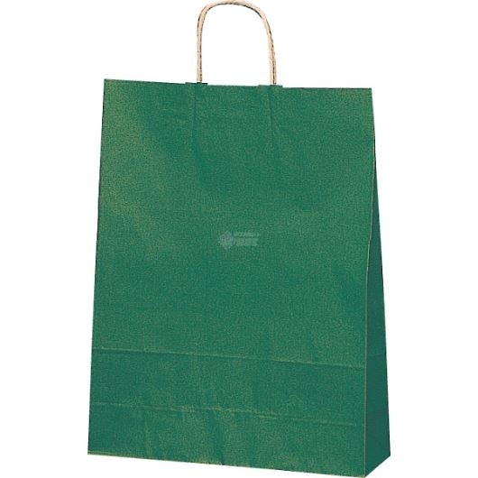 紙袋 カラーバッグ ペーパーバッグ 無地 （M） 緑 32×11.5×41cm#3201405 画像1
