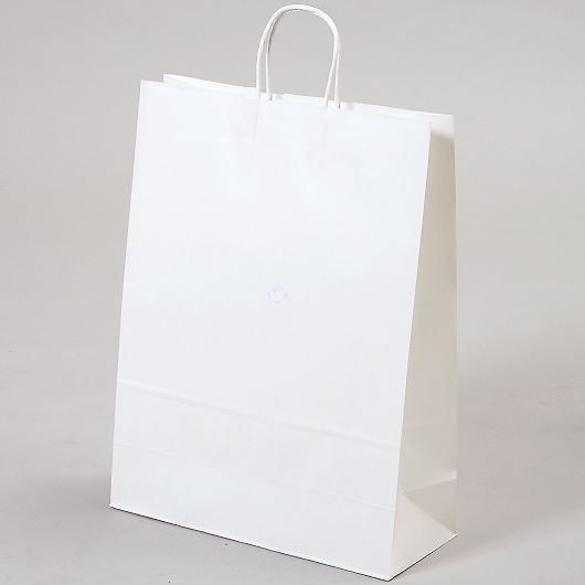 紙袋 丸紐 ペーパーバッグ 白無地バッグ（L） 38×15×50cm #3280411 画像1