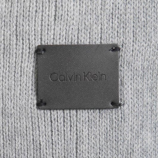 Calvin Klein JoNC }t[ THICK SIDE STRIPE RASCHEL SCARF / BLACK BEAUTY/HISTORY HEATHER / CK200240-976 摜3