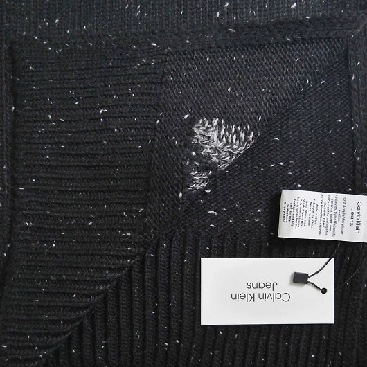 Calvin Klein JoNC lbv }t[ TWEED MONOGRAM SCARF / BLACK BEAUTY / CK200319-001 摜2
