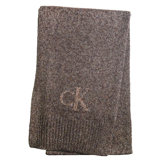 Calvin Klein JoNC lbv }t[ TWEED MONOGRAM SCARF / COFFEE LIQUEUR (TWEED) / CK200319-200 摜1