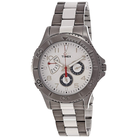 TIMEX ^CbNX rv T2P038 Ameritus Retrograde Two-Tone Stainless Steel Bracelet Watch 摜1