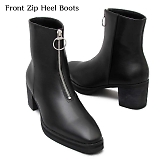 glabella Ox FRONT ZIP HEEL BOOTS tg Wbv q[ u[c V[Y ubN glbb-215