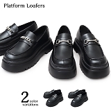 glabella Ox PLATFORM LOAFERS vbgtH[ [t@[ ubN glbt-271